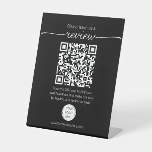 QR code small business review request YELP Pedestal Sign