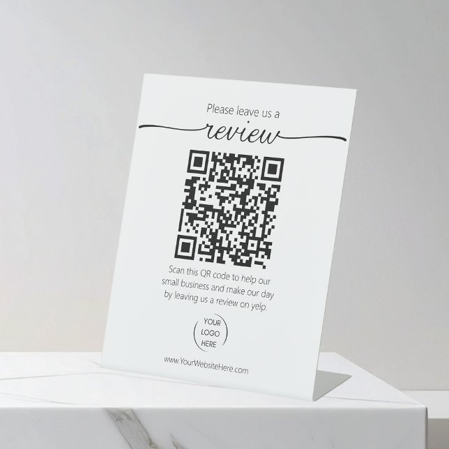 QR code small business review request YELP  Pedestal Sign (Creator Uploaded)