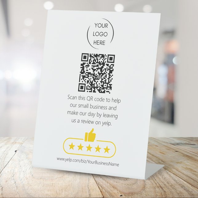 QR code small business review YELP  Pedestal Sign (Creator Uploaded)
