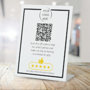 QR code small business review YELP Pedestal Sign