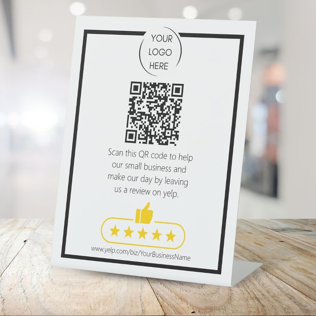 QR code small business review YELP  Pedestal Sign (Creator Uploaded)