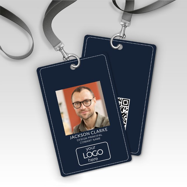 QR Code Smart Contact • Blue Business ID ID Badge (Creator Uploaded)