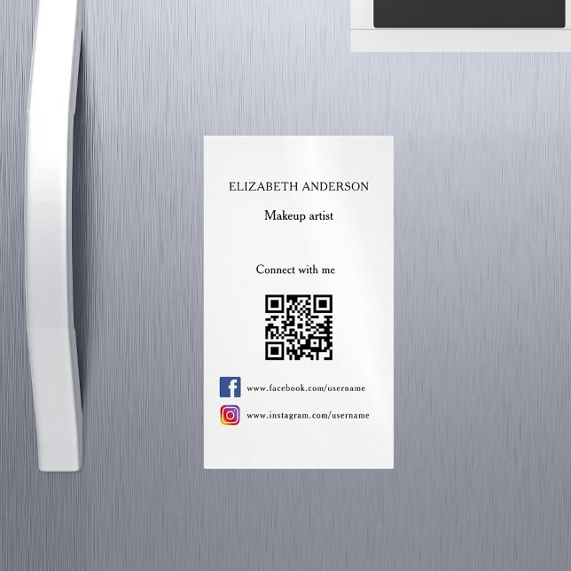 Qr code social media brand colour magnetic business card (Creator Uploaded)