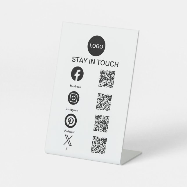  QR Code Social Media Business Pedestal Sign (Front)
