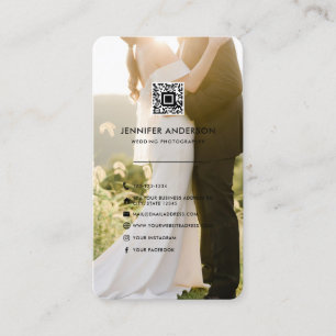 QR Code Social Media Icons Wedding Photographer Business Card