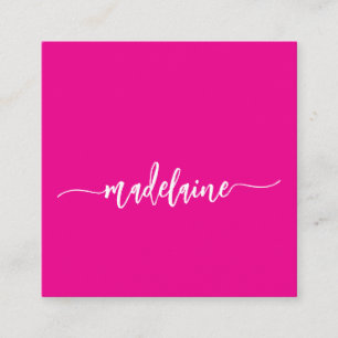 QR Code Socials Personal Pink Elegant Square Business Card