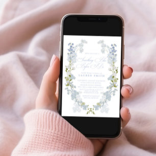 QR Code Something Blue Before I Do Bridal Shower Invitation