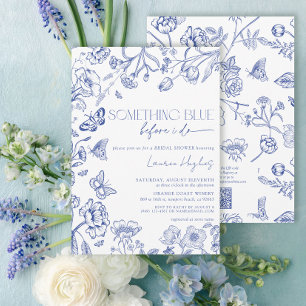 QR Code Something Blue Before I Do Bridal Shower Invitation
