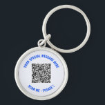 QR Code Special Message Surprise Keychain<br><div class="desc">Choose Colors and Font - Your Special QR Code Info and Custom Text Personalized Modern Gift - Add Your QR Code - Image or Logo - photo / Text - Name or other info / message - Resize and Move or Remove / Add Elements - Image / Text with Customization...</div>