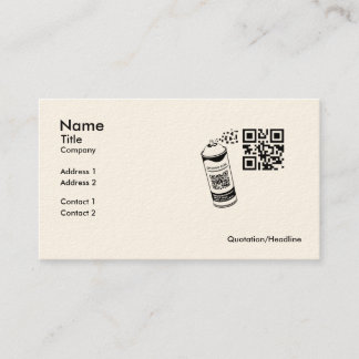 QR Code Spray Paint Business Card Template