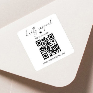 QR Code Square Return Label   RSVP Sticker