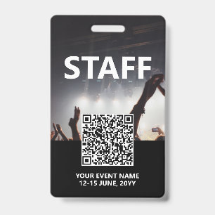 Qr Code Staff Badge Custom Event Access Pass ID Badge