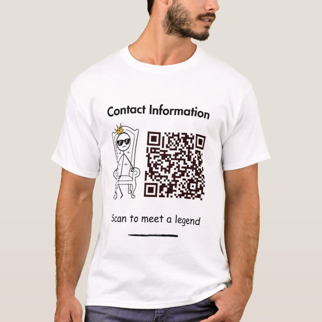 Qr Code Stickman T-shirt - Scan to Meet a Legend (Front)