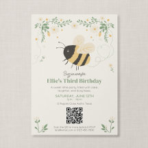QR Code Storybook Honey Bee Kids Birthday
