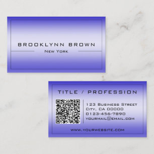 QR Code Stylish Dark Blue Colour Gradient Classy Business Card