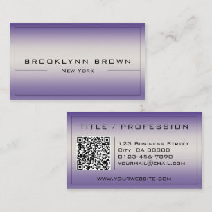 QR Code Stylish Dark Purple Colour Gradient Classy Business Card