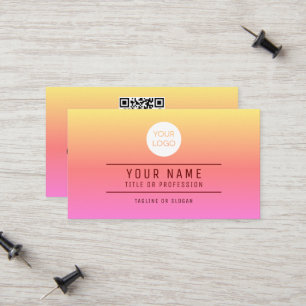 QR Code Sunrise Colours Name Professional Logo Calling Card