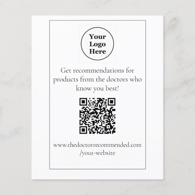 QR Code Tabletop Display Flyer (Front)