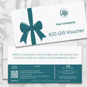 QR Code Teal Life Coach Services Gift Voucher Card