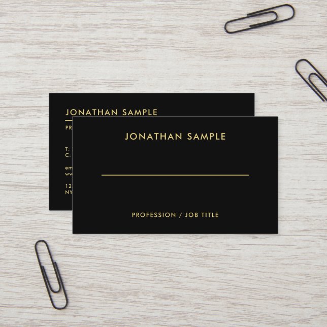 QR Code Template Custom Elegant Black Glossy Business Card (Front/Back In Situ)