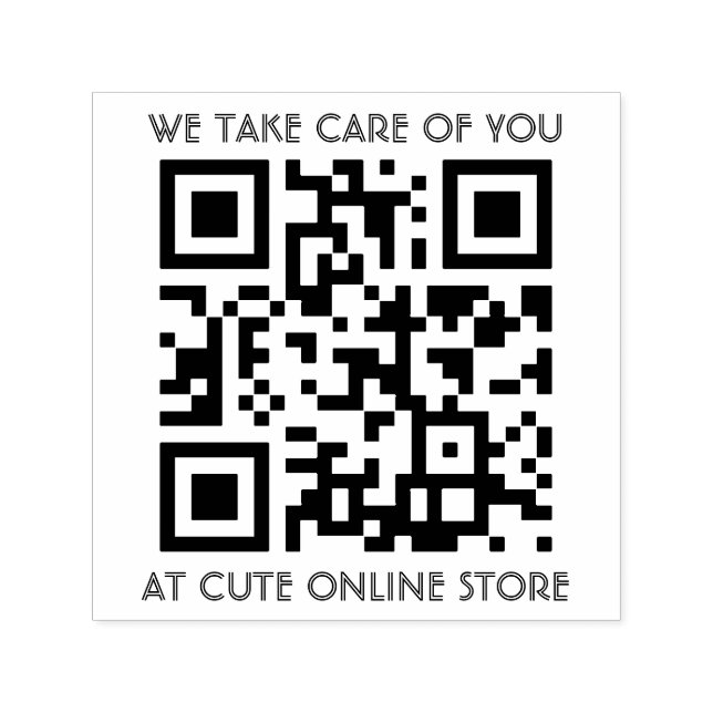 QR Code Template With Text Self-inking Stamp (Design)