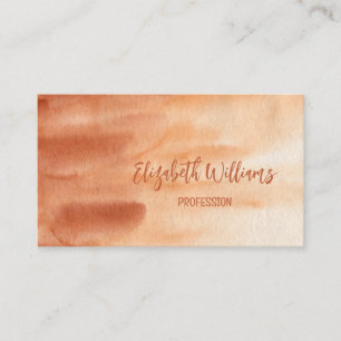 QR Code Terracotta Cream Watercolor Background Business Card