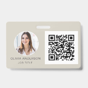 QR Code Terracotta Photo Business Card ID Badge