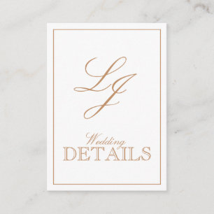 QR Code Terracotta Script Monogram Wedding Details Enclosure Card