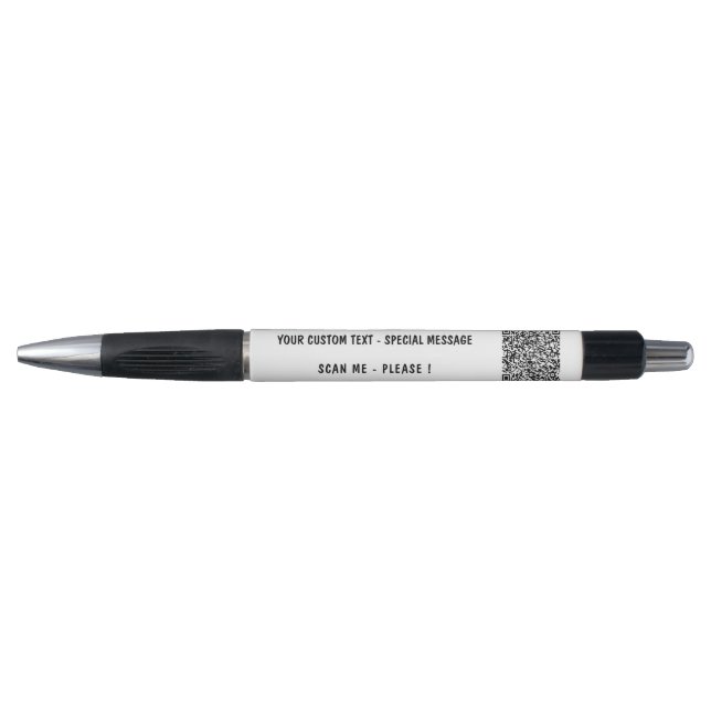 QR Code Text and Colours Business Promotional Pen (Front)