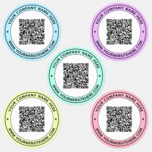 QR Code Text and Colours Labels Promotional Compan