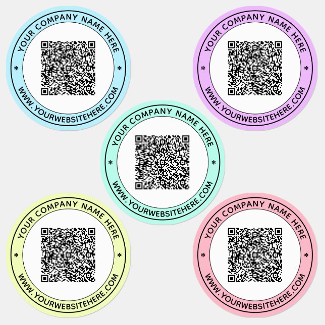 QR Code Text and Colours Labels Promotional Compan (Group)