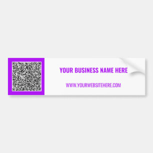 QR Code Text Business Bumper Sticker Custom Colour