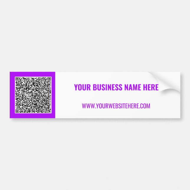 QR Code Text Business Bumper Sticker Custom Colour (Front)