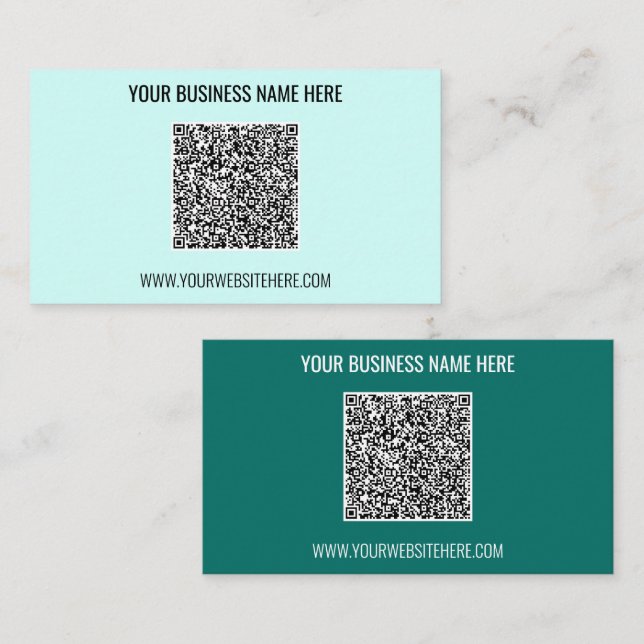QR Code Text Info Colour Professional Business Car Card (Front/Back)