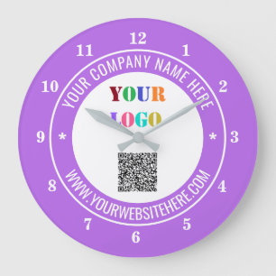 QR Code Text Logo and Colors Promotional Clock