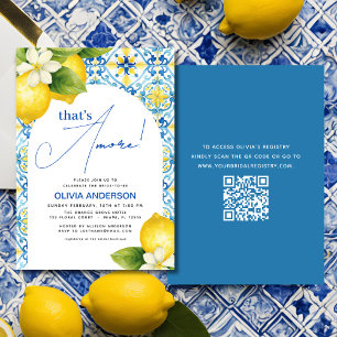 QR Code That's Amore Italian Lemon Bridal Shower Invitation