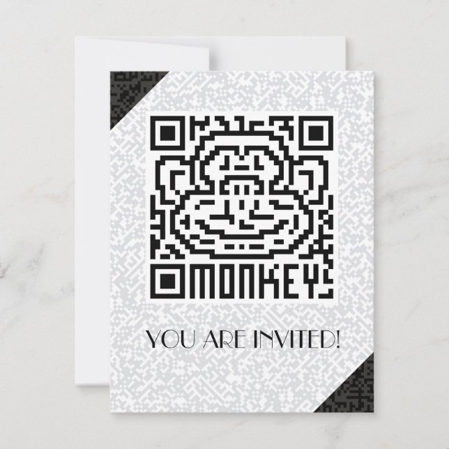 QR Code the Monkey Invitation (Front)