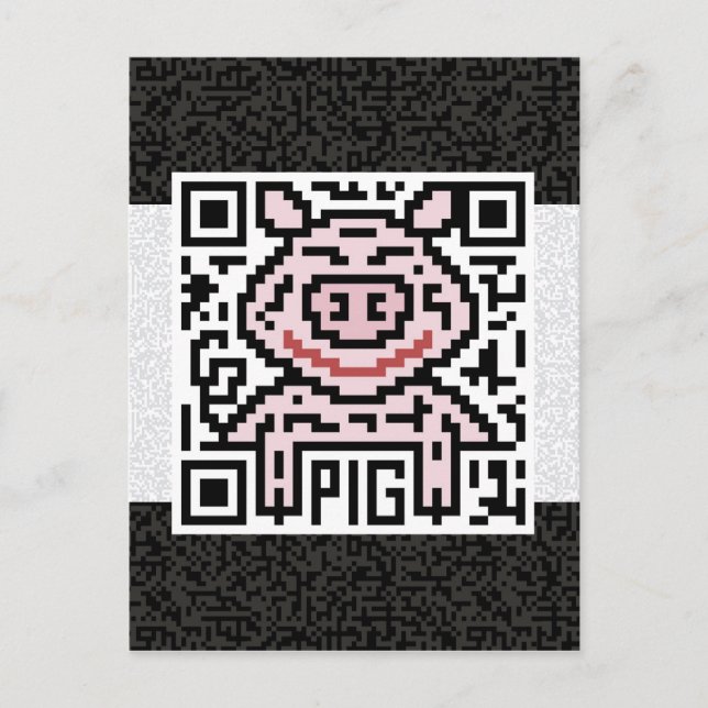 QR Code the Pig Postcard (Front)