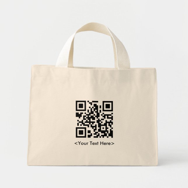 QR Code Tote Bag With Text (Front)