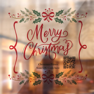 Qr code Trendy Holiday Merry Christmas Wreath 