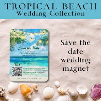QR Code Tropical Beach Save The Date Destination
