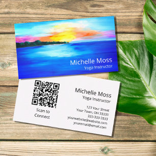 QR code Tropical Beach Yoga Instructor  Business Card