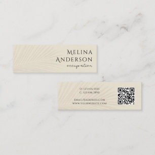 QR Code Tropical Palm Mini Business Card