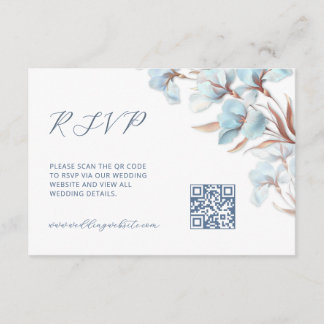 QR Code | Turquoise Floral Enclosure Card