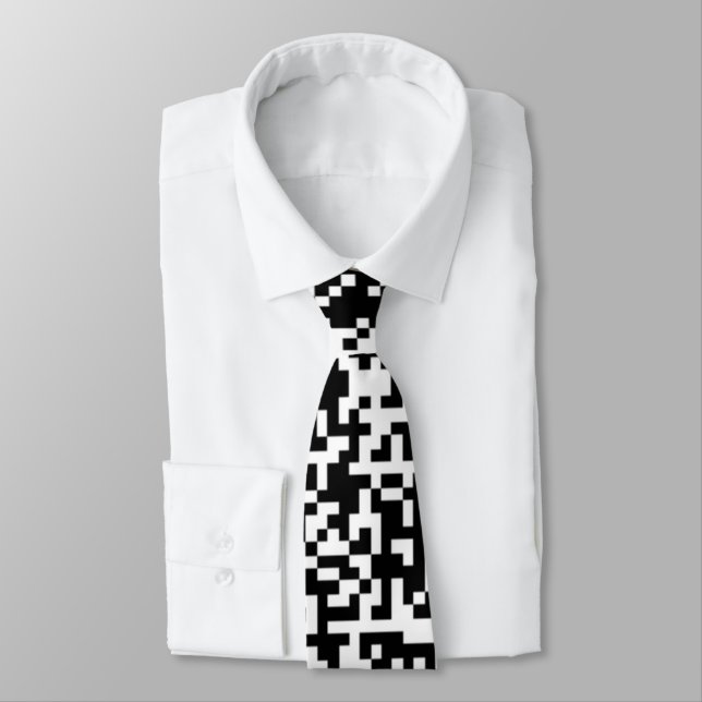 QR Code Unique Your Own Design Tie Custom Colours (Tied)