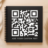 QR Code Upload | Black Minimalist Simple Scan Me