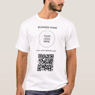 QR Code Upload Your Logo Template Men's Modern T-Shirt