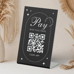 QR Code Venmo Payment Minimalist Scan to Pay Pedestal Sign