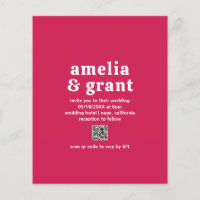QR Code Viva Magenta Budget Wedding Invitation