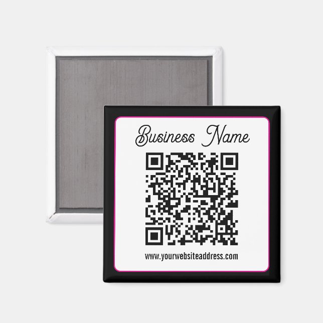 QR Code w/Script Cursive Handwriting Magnet (Front/Back)